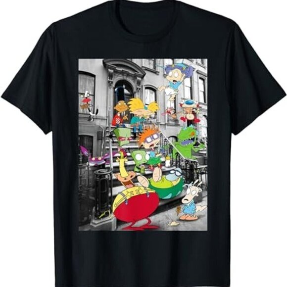 Julia A Other - Nickelodeon Classic Nicktoons Stoop T-Shirt 90s Cartoon Nostalgia Tee .